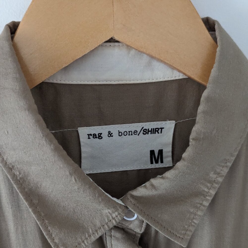 Rag & Bone Draw String Button Down Shirt With Lar… - image 4